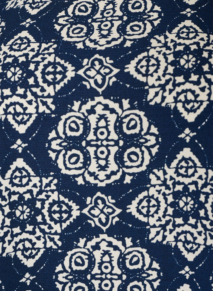 Kl&auml;nning med m&ouml;nster och korta &auml;rmar, Bl&aring;, Packshot image number 2