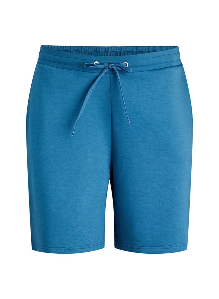 Shorts i modalmix med fickor, Bl&aring;, Packshot image number 0