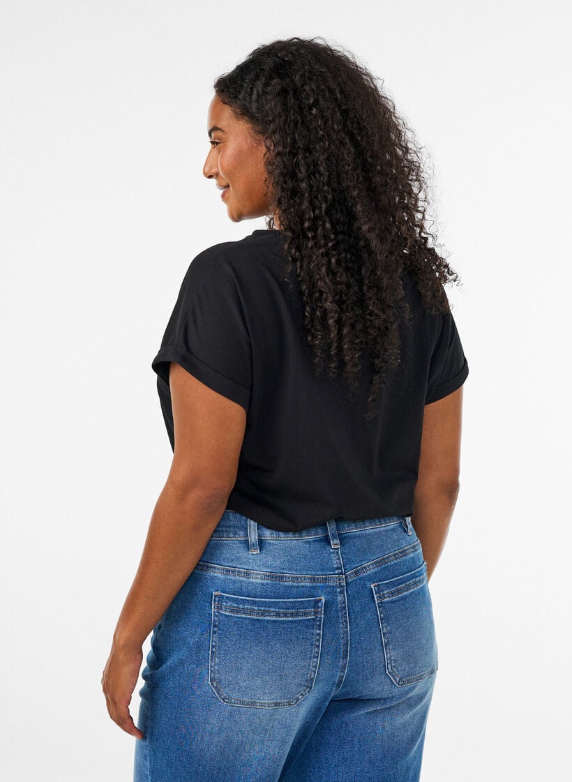2-pack kort&auml;rmade t-shirtar, Svart, Model image number 2