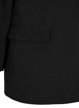 Klassisk blazer med knapp, Black, Packshot image number 3