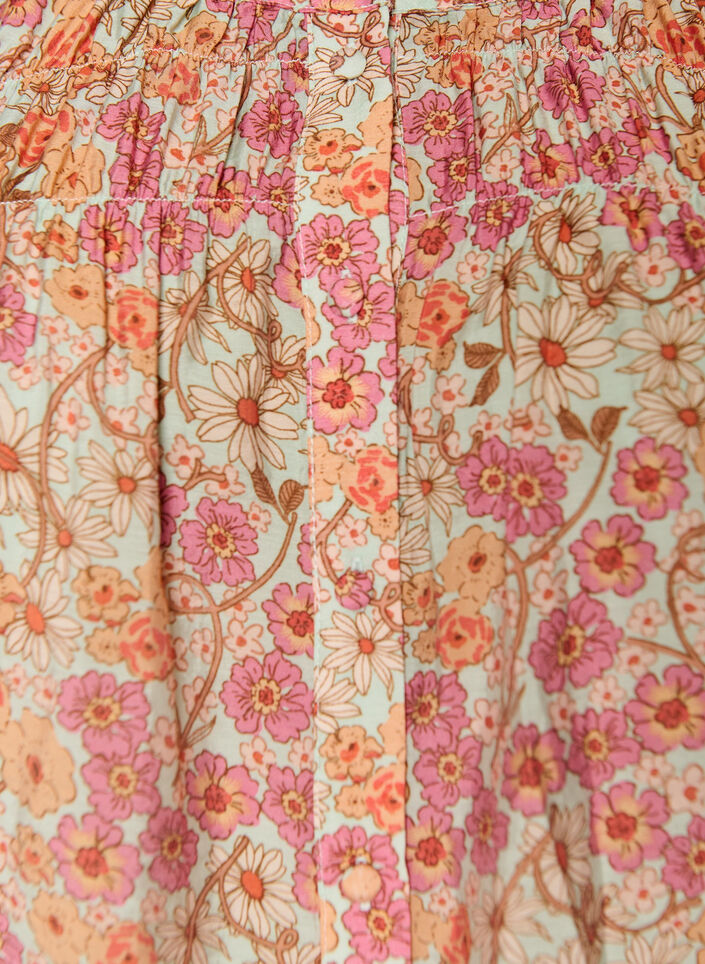 Blus i viskos med blomstertryck, Orange, Packshot image number 2