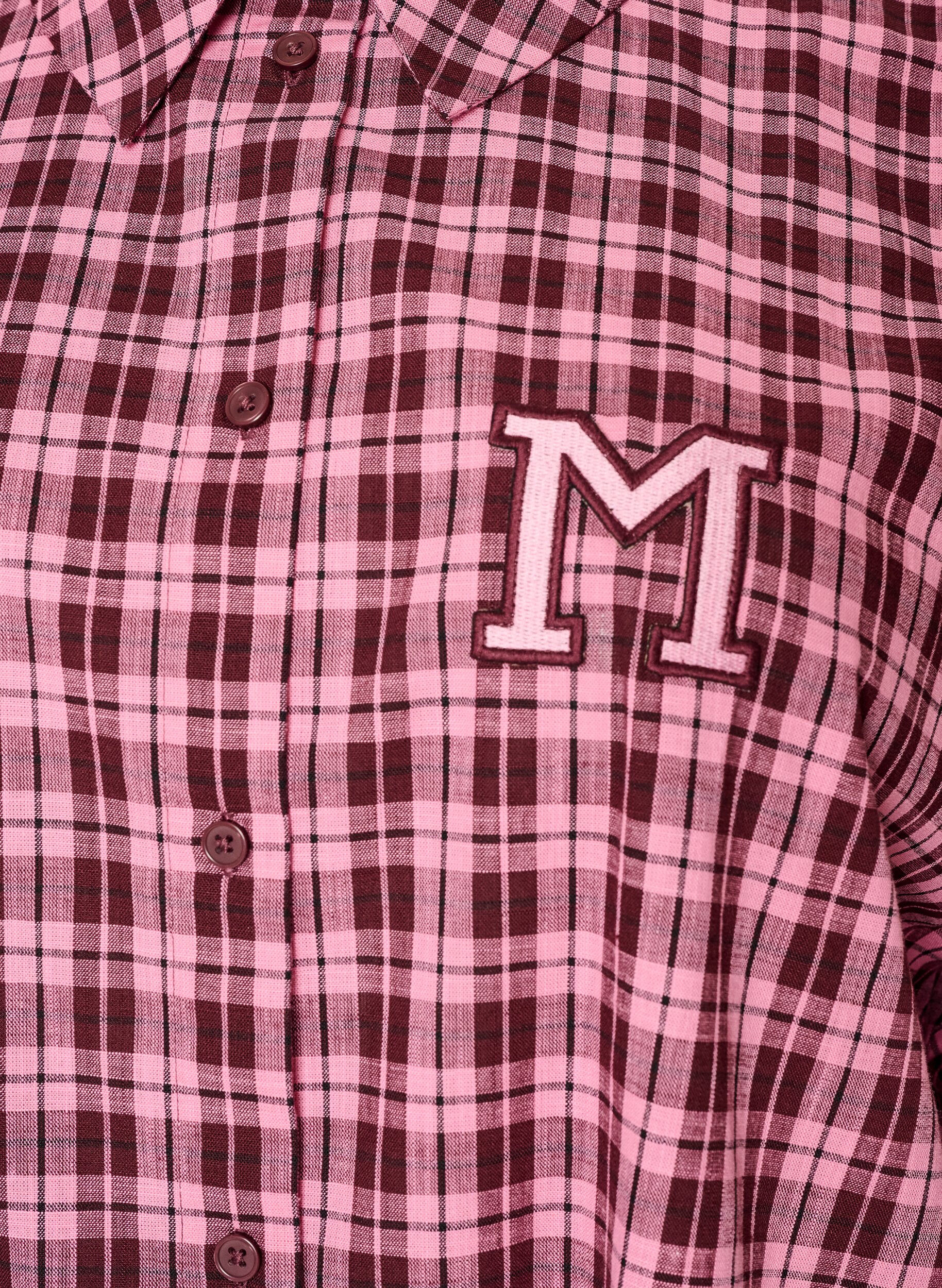 ZizziL&aring;ng rutig skjorta med 3/4-&auml;rmar, Rosa, Packshot image number 2