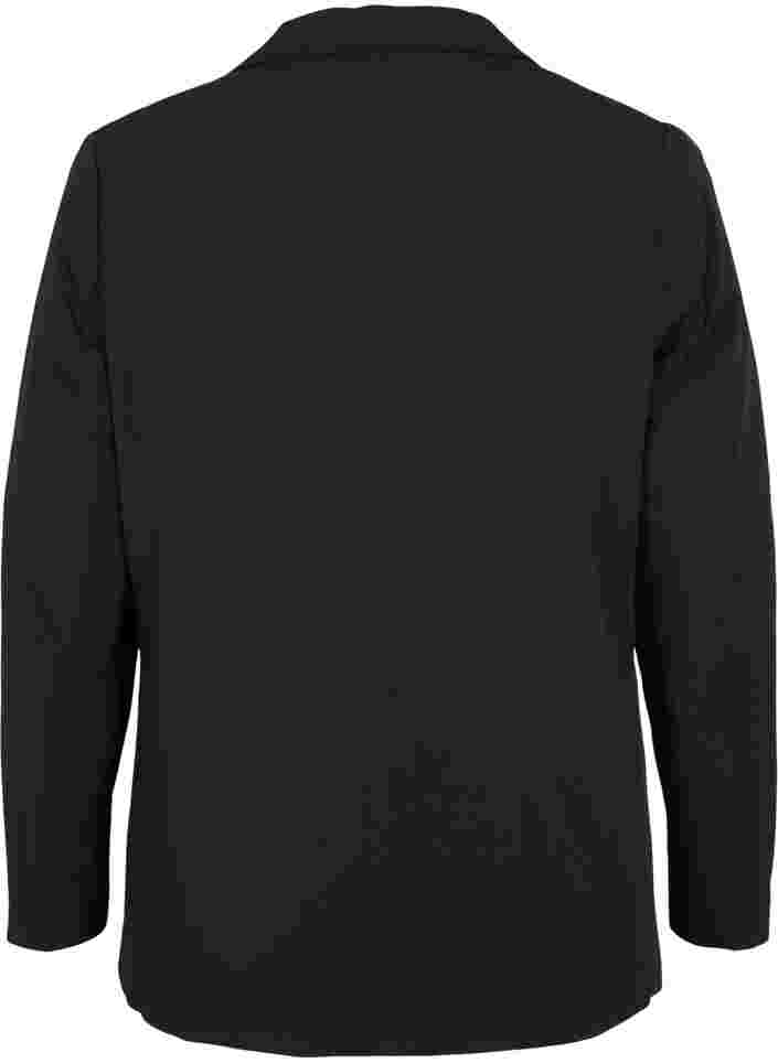 Klassisk blazer med fickor, Black, Packshot image number 1