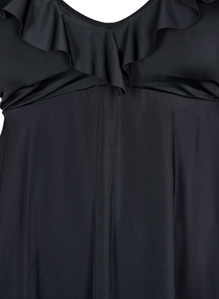 Badklänning med volanger och urtagbara kupor, Svart, Packshot image number 2