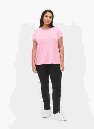Kortärmad t-shirt i bomullsmix, Rosebloom, Model image number 2
