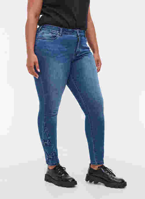 Super slim Amy jeans med rosett