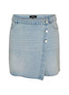 Denimskorts med omlotteffekt och h&ouml;g midja, Bl&aring;, Packshot image number 0