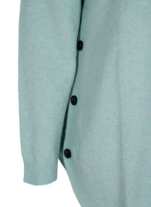 Stickad tröja med knappdetaljer, Surf Spray Mel, Packshot image number 3