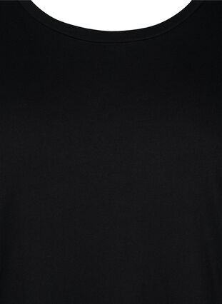 T-shirtklänning i bomull med slits, Black, Packshot image number 2