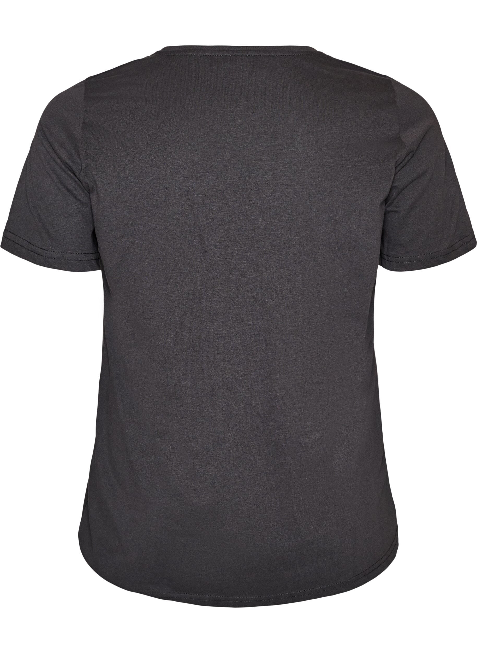 ZizziT-shirt med tryck, Gr&aring;, Packshot image number 1