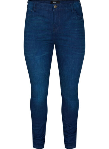 Super slim Amy jeans med hög midja, Dark blue, Packshot image number 0