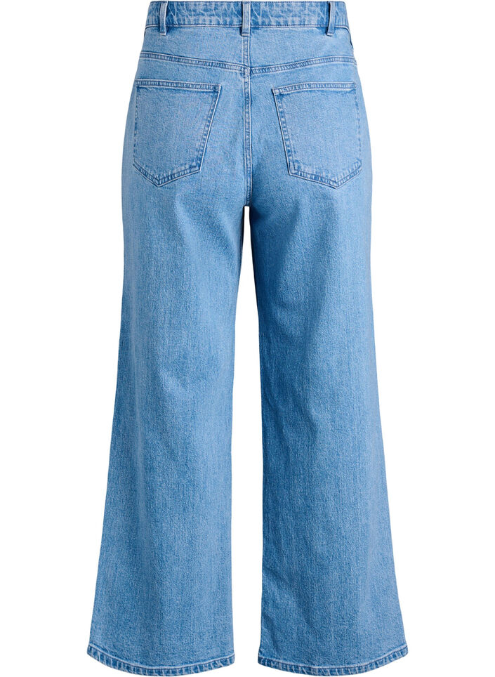 Jeans med vida ben och h&ouml;g midja, Bl&aring;, Packshot