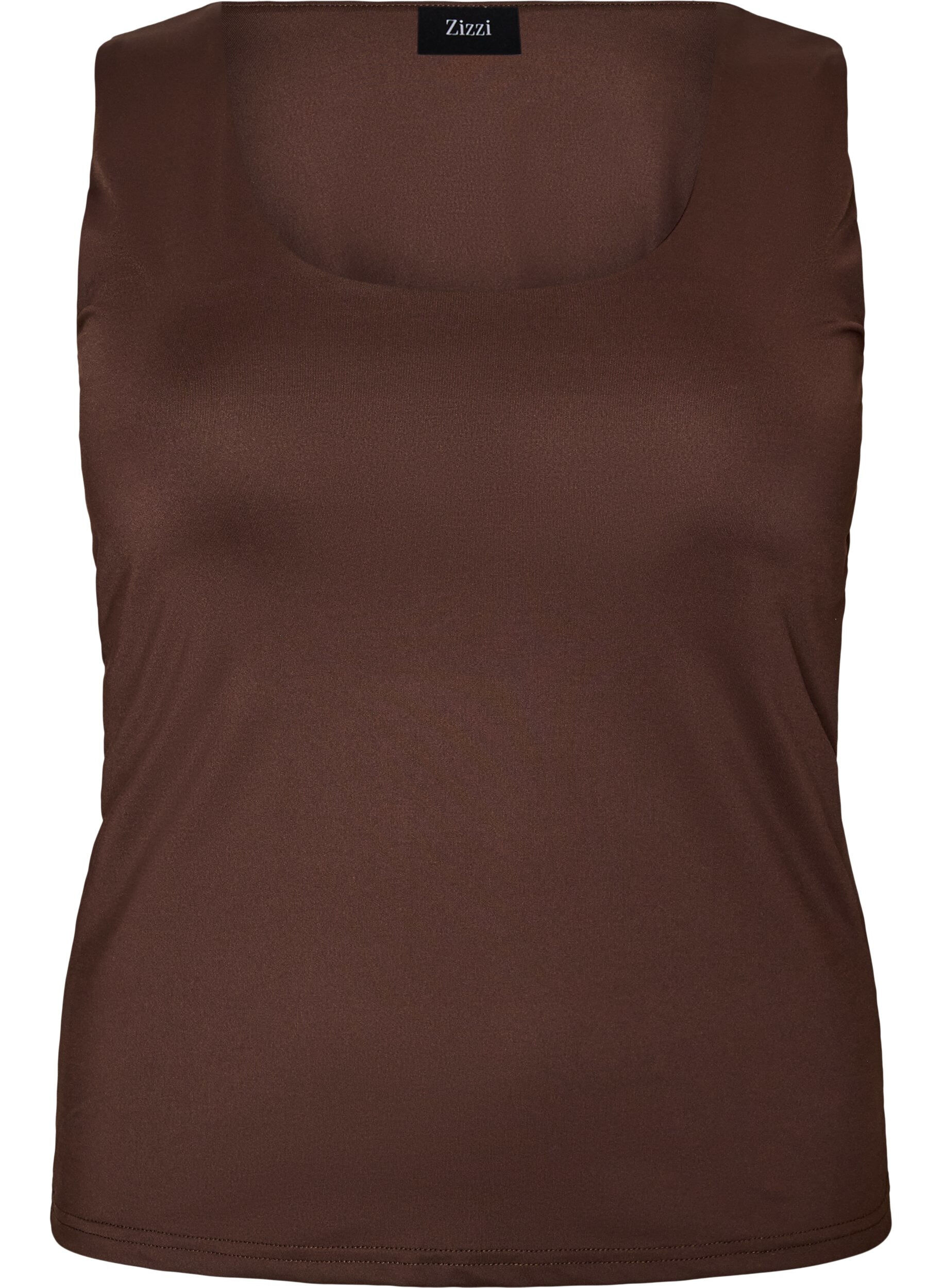 ZizziFigurn&auml;ra baslinne i ett sl&auml;tt material, Brun, Packshot image number 0
