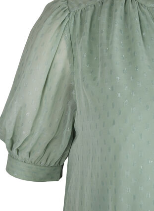 Klänning med korta ärmar och knappar, Chinois Green, Packshot image number 2
