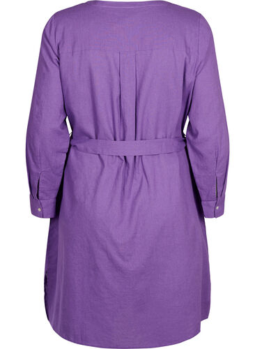 Skjortklänning med långa ärmar, Deep Lavender, Packshot image number 1