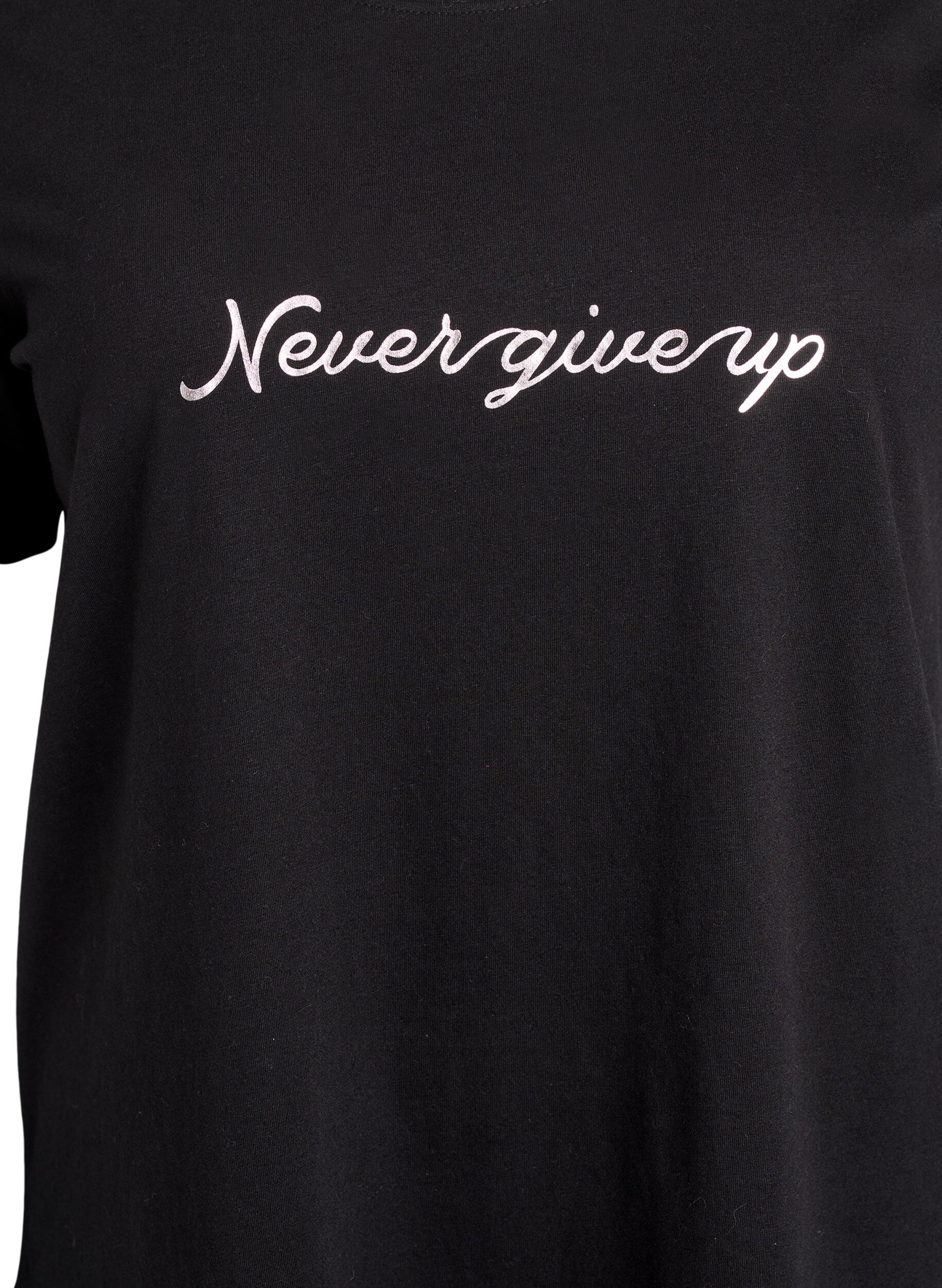 ZizziT-shirt med tryck, Svart, Packshot image number 2