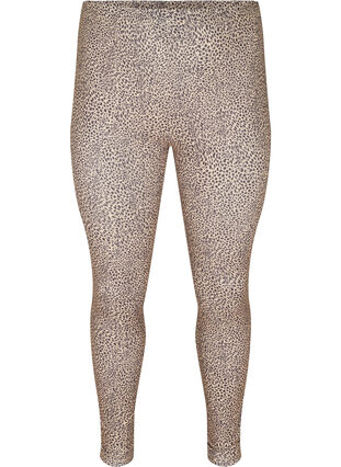 Långa leggings med leopardmönster, Black MiniLeo AOP, Packshot image number 0