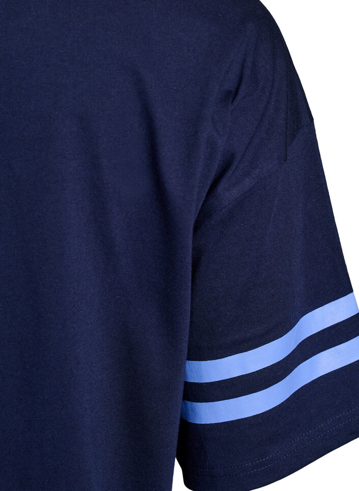 Sportig oversized college-t-shirt, Bl&aring;, Packshot image number 3