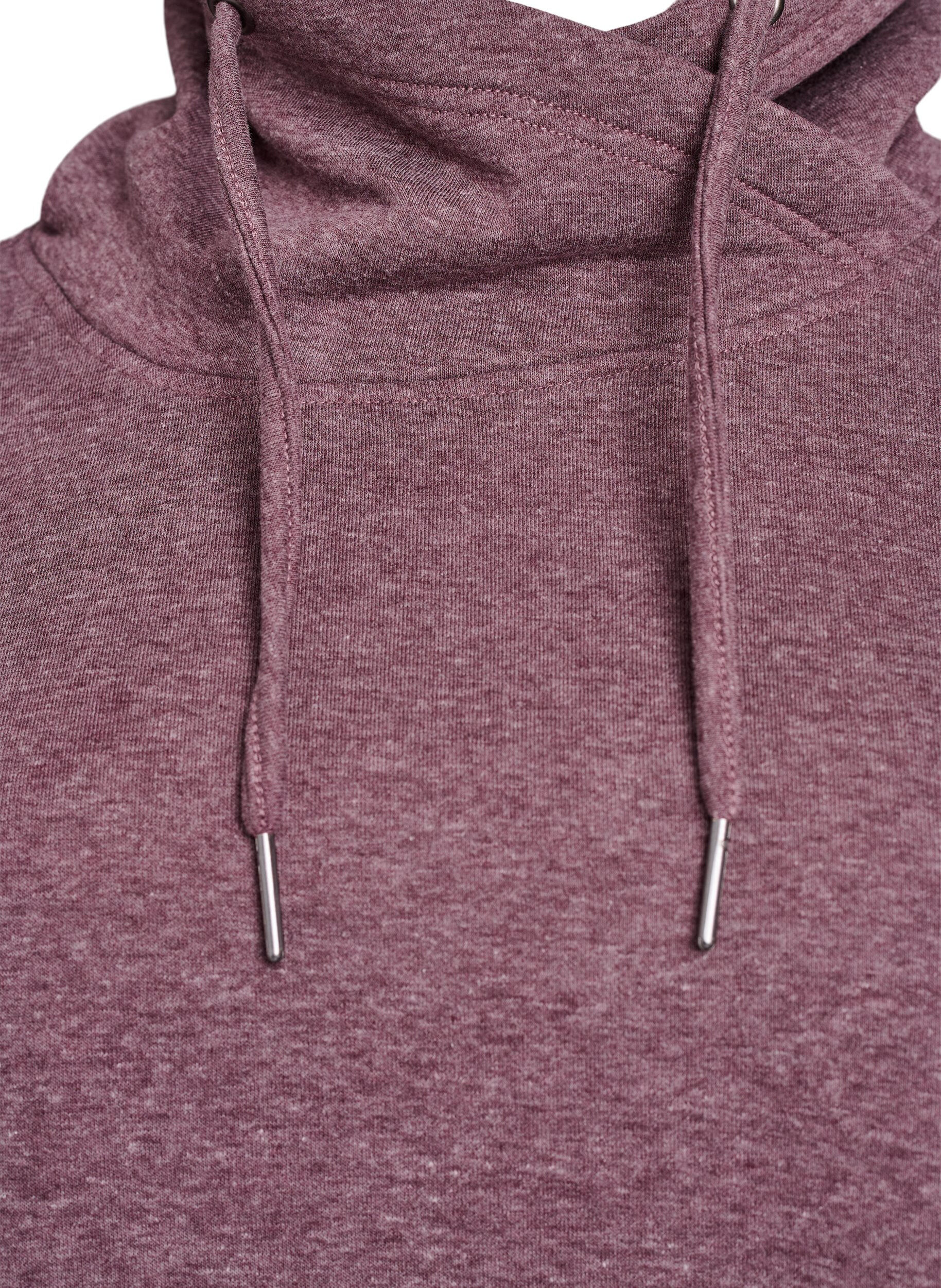 ZizziSweatshirt med h&ouml;g krage och fickor, R&ouml;d, Packshot image number 2