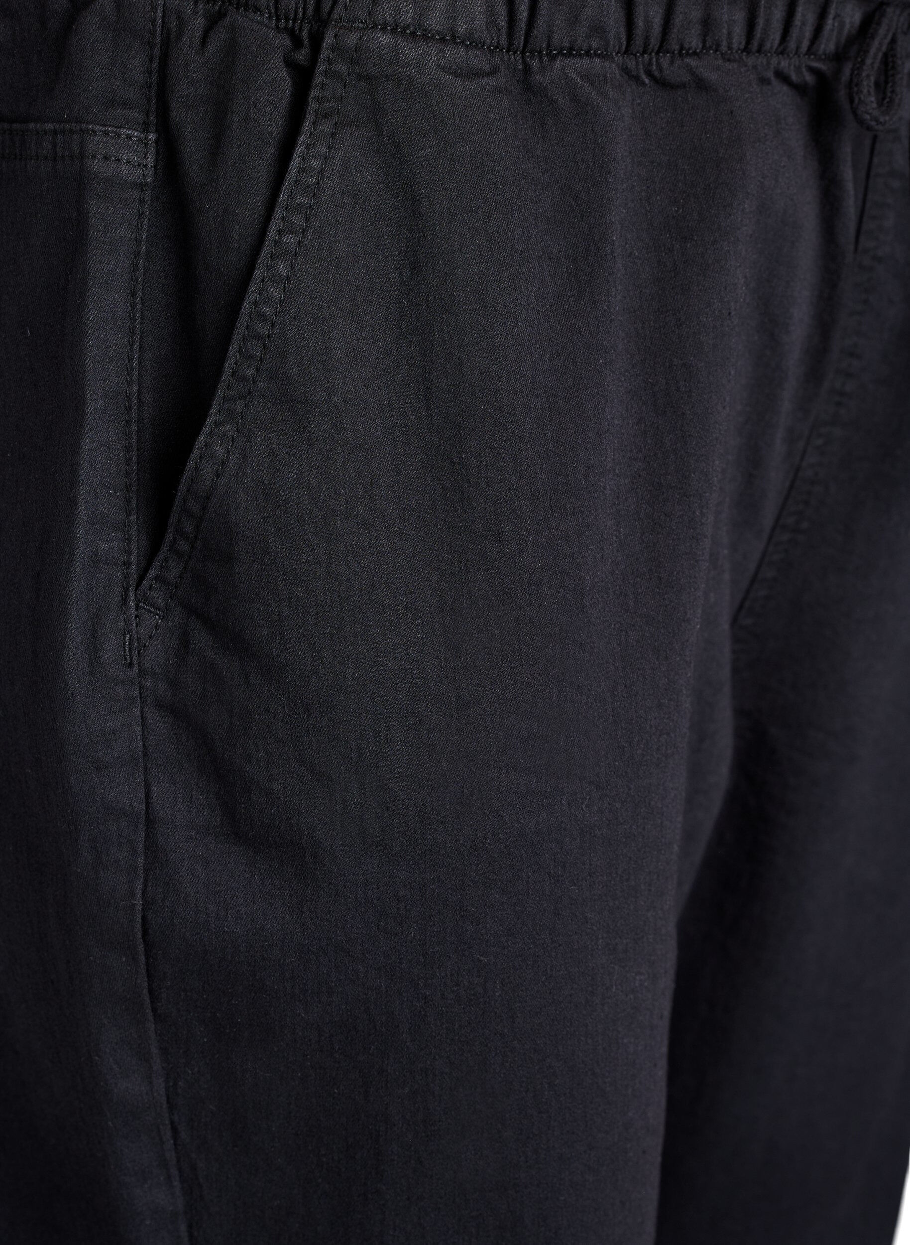 ZizziJoggingbyxor i denim med fickor, Svart, Packshot image number 2