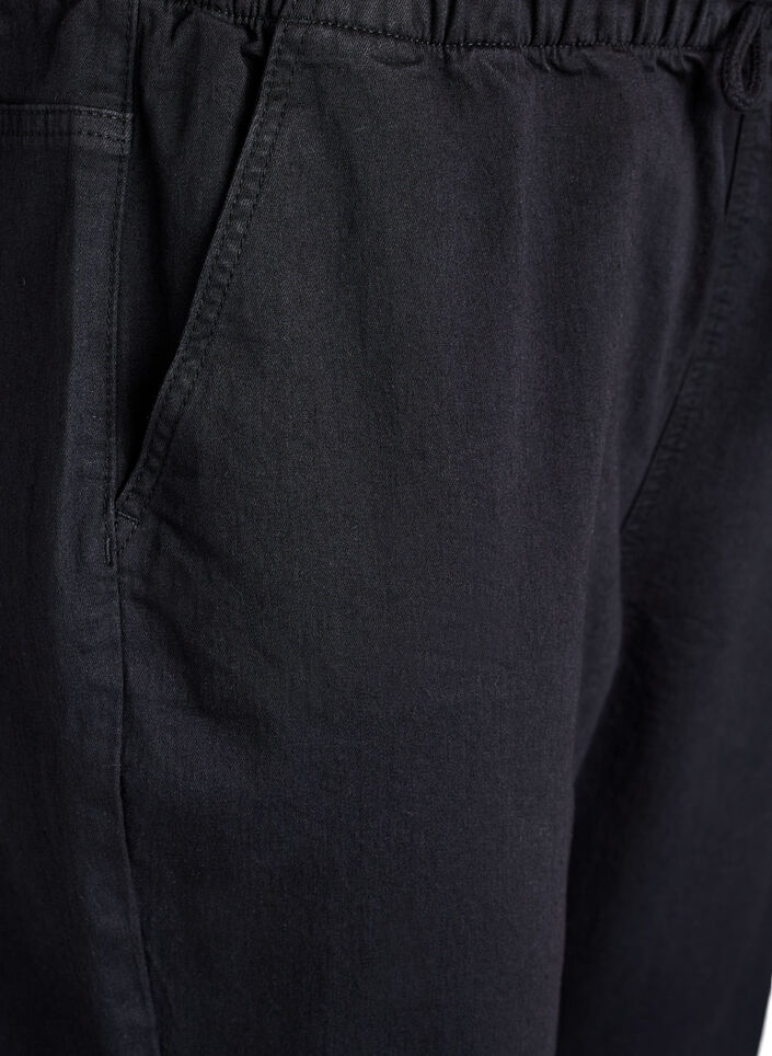 Joggingbyxor i denim med fickor, Svart, Packshot image number 2