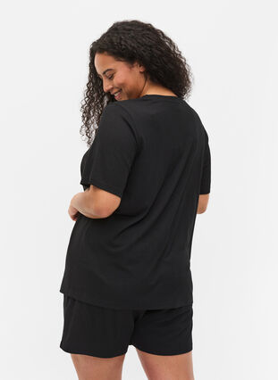 Ribbad t-shirt, Black, Model image number 1