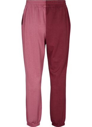 Sweatpants med colour block, Red Mahogany/RoseBr., Packshot image number 1