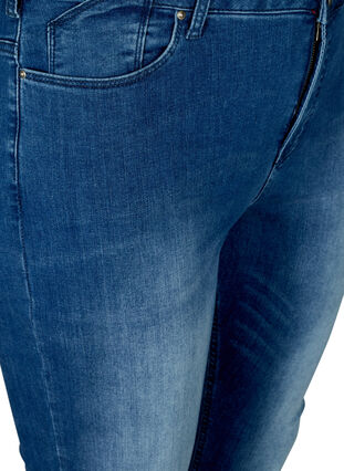 Högmidjade super slim Amy jeans, Blue denim, Packshot image number 2