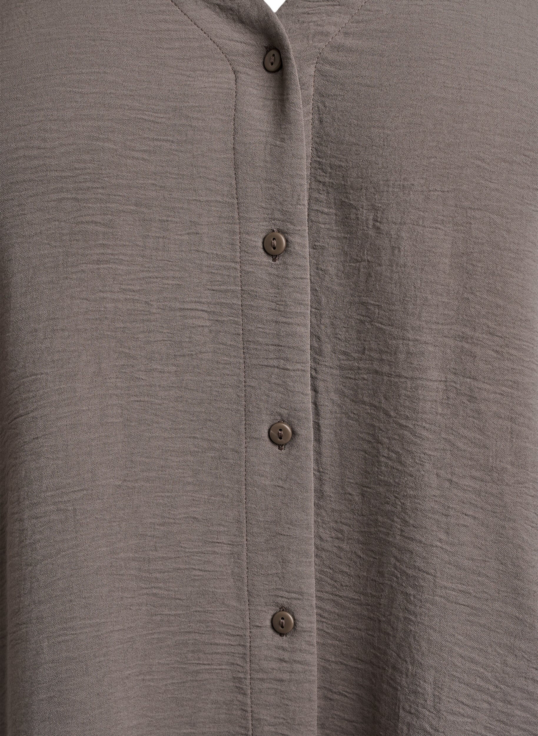 ZizziSkjortblus med v-ringning och 3/4-&auml;rm, Beige, Packshot image number 2