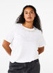 T-shirt med rund hals och strasstenar, Bright White, Model image number 0