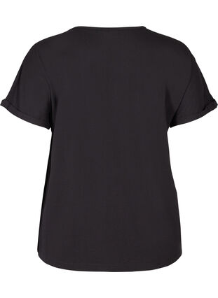 T-shirt med v-ringning, Black, Packshot image number 1