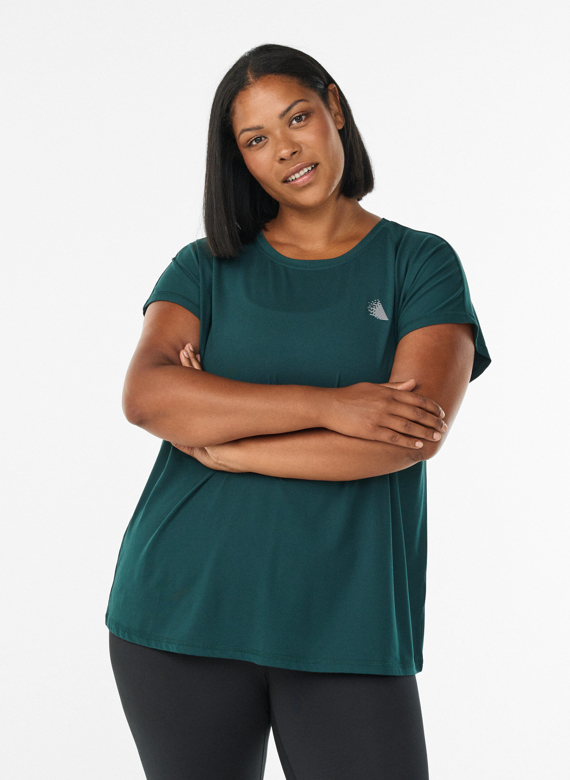 Enf&auml;rgad tr&auml;nings-T-shirt, Gr&ouml;n, Model