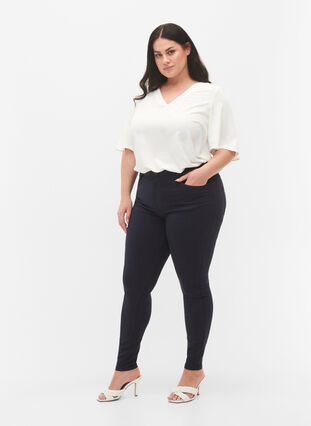 Super slim Amy jeans med hög midja, Night Sky, Model image number 0