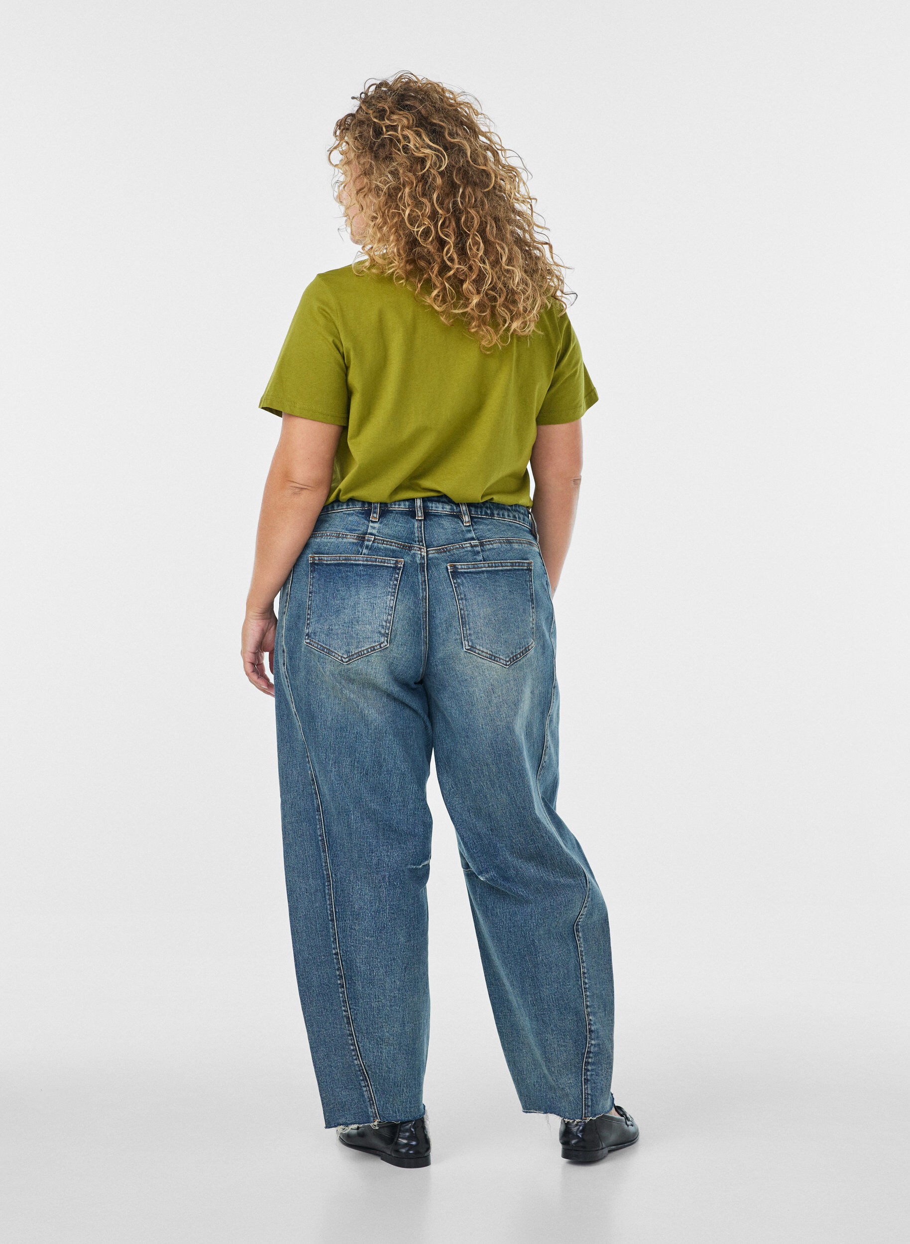 ZizziT-shirt i bomull med textm&auml;rke, Gr&ouml;n, Model image number 2