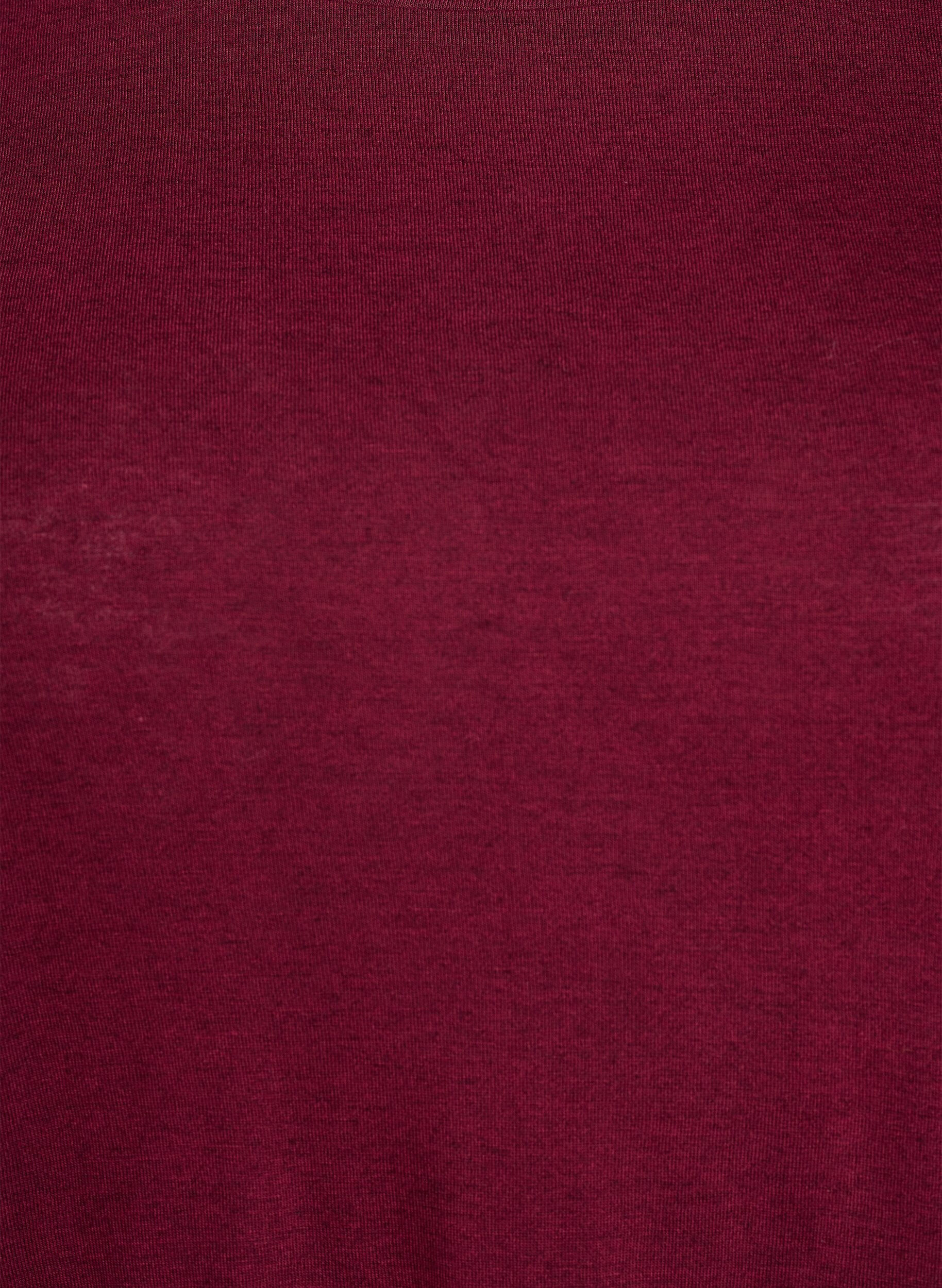 ZizziL&aring;ng&auml;rmad blus i ull och viskos, M&ouml;rk Bordeaux, Packshot image number 2