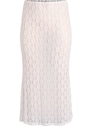 L&aring;ng genomskinlig kjol i spets, Vit