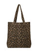 Shopper i denim med leopardm&ouml;nster, Brun, Packshot image number 1