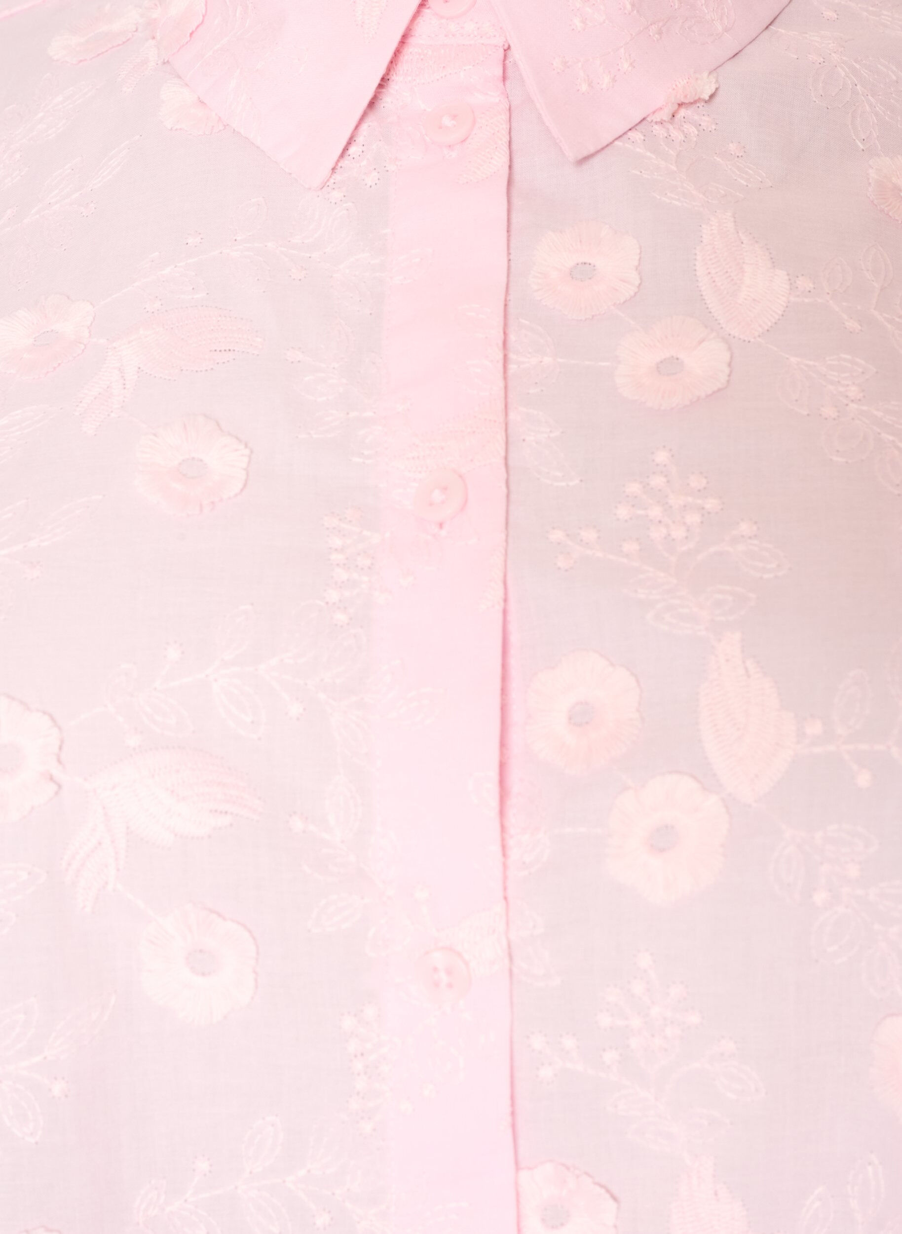 ZizziSkjorta med blommigt broderi och vida &auml;rmar, Rosa, Packshot image number 2