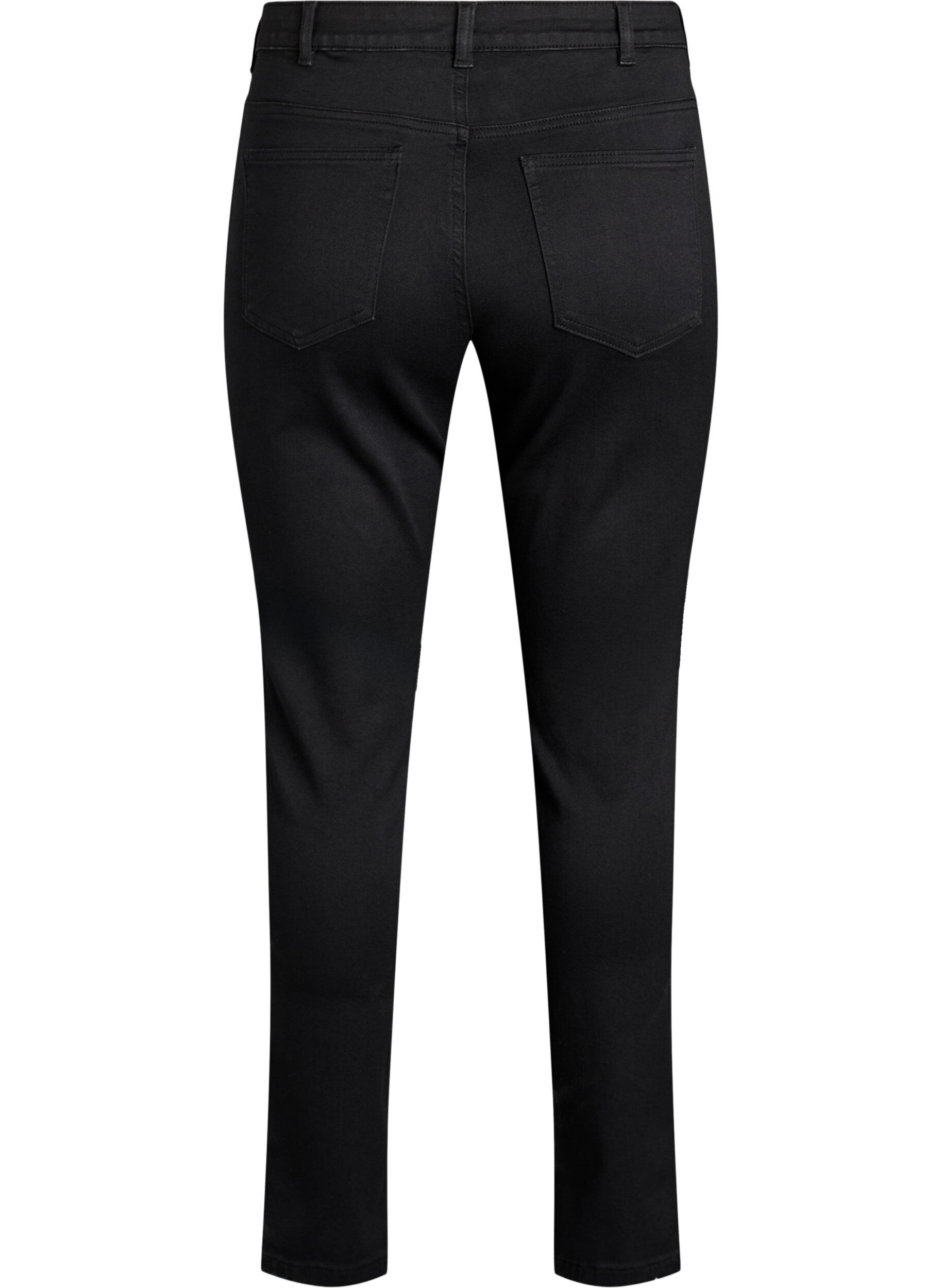 ZizziEmily jeans med smal passform och normal midja, Svart, Packshot image number 1