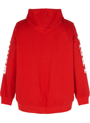 Sweatshirt med huva, High Risk Red, Packshot image number 1
