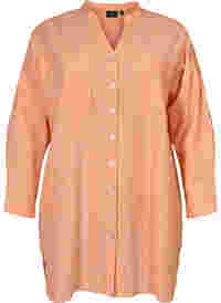 Randig bomullsskjorta med 3/4-ärmar