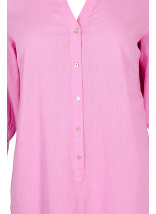 Lång skjortklänning med 3/4-ärmar, Begonia Pink, Packshot image number 2