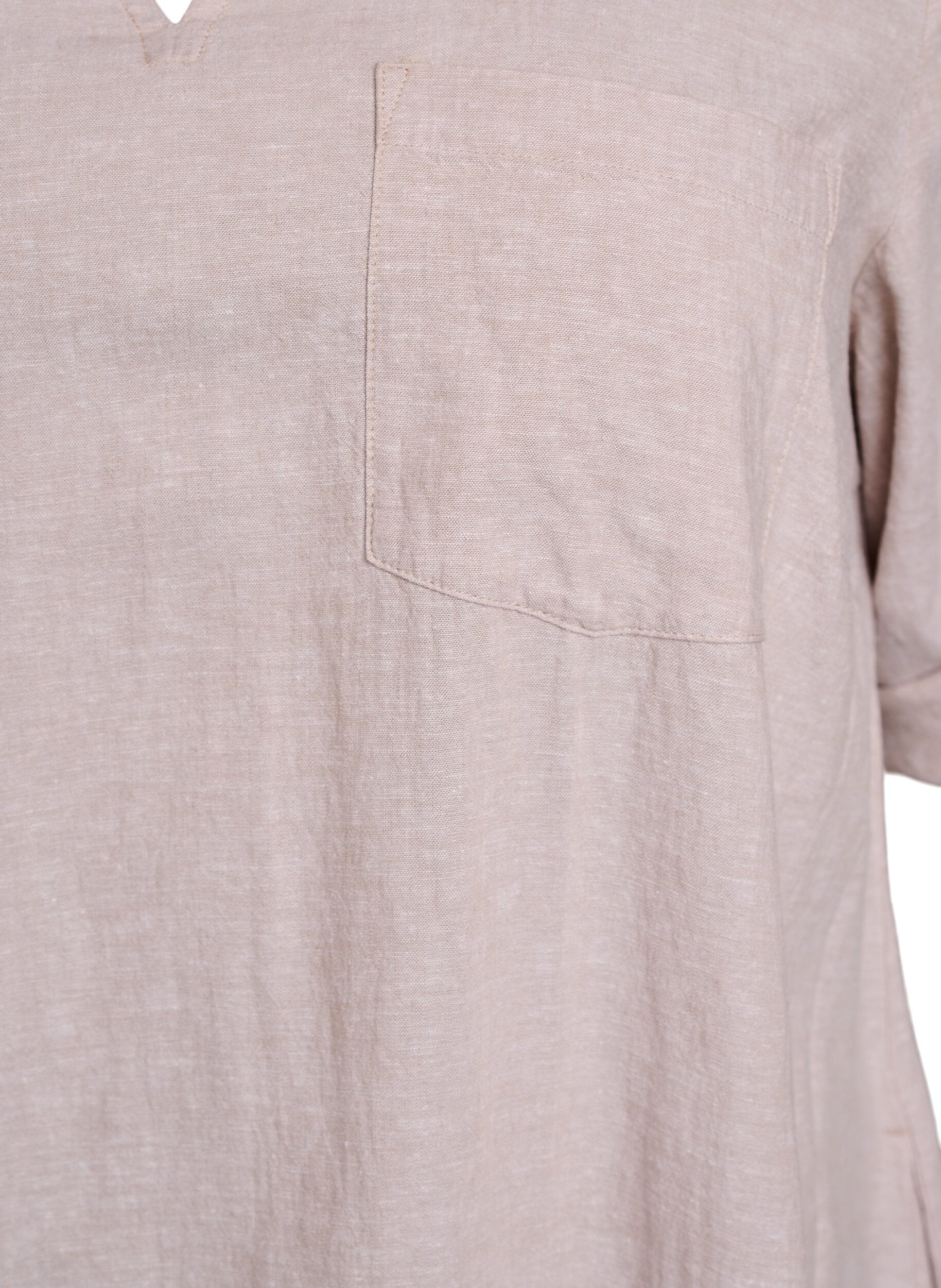 ZizziTunika i linne och viskos med A-linjeform, Beige, Packshot image number 2