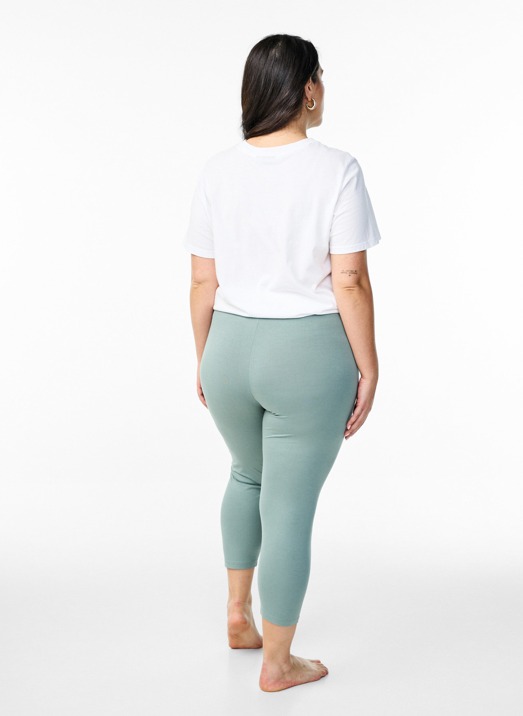 Zizzi 3/4 bas-leggings, Gr&ouml;n, Model image number 2