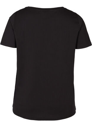 Kortärmad t-shirt med tryck, Black w. Love, Packshot image number 1