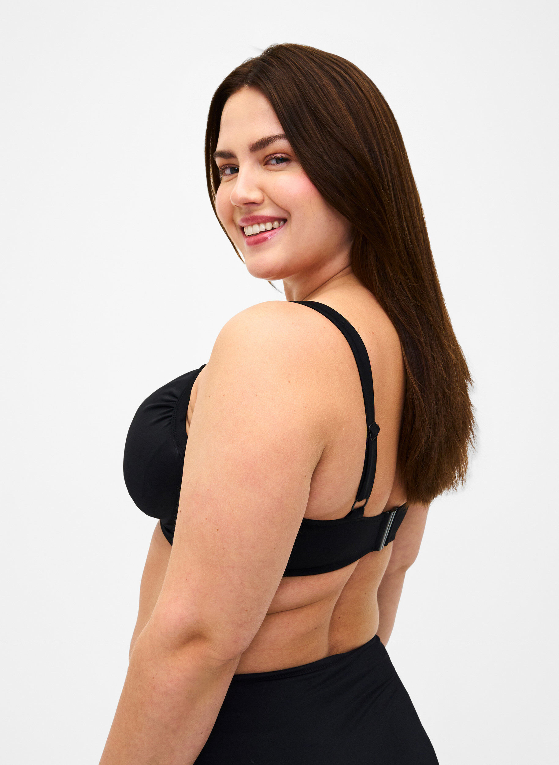 Zizzi Bikini-bh med bygel och drapering, Svart, Model image number 2