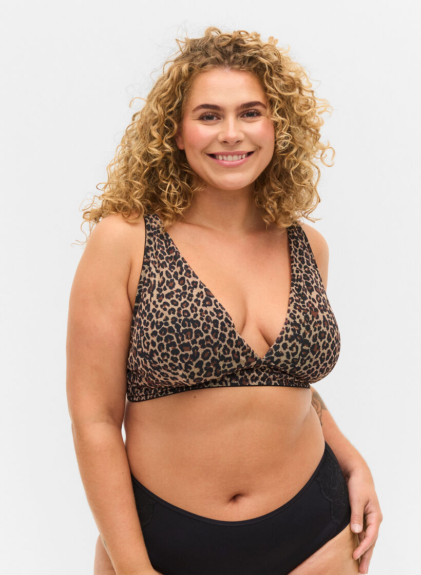 Bh med uttagbara inlägg, Black Leo AOP, Model image number 0