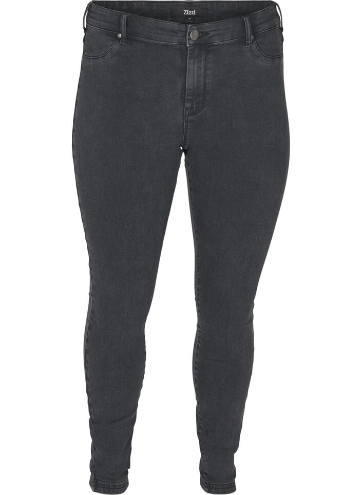 Jeggings i bomullsmix, Grey Denim, Packshot image number 0