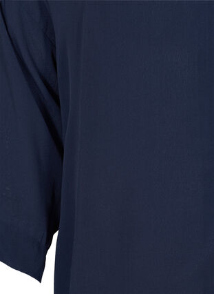 VIskosskjorta med 3/4 ärmar, Navy Blazer, Packshot image number 3