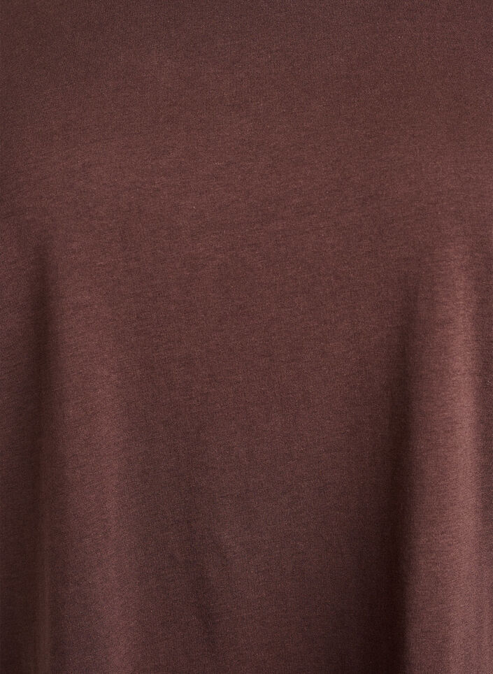 Kort&auml;rmad t-shirt i bomullsmix, Brun, Packshot image number 2